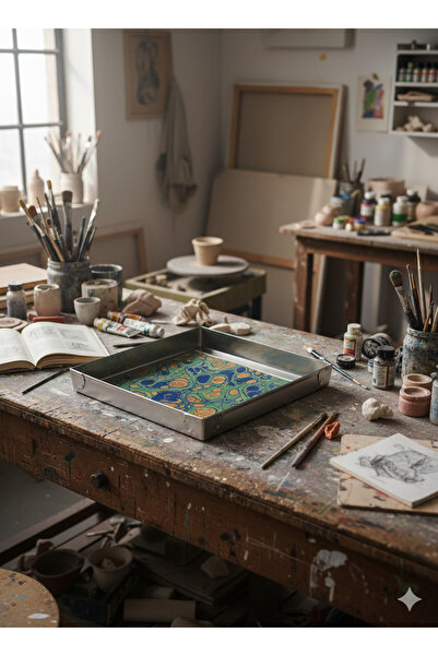 Tunca Ebru havuzu Galvaniz saçtan 35x25 cm