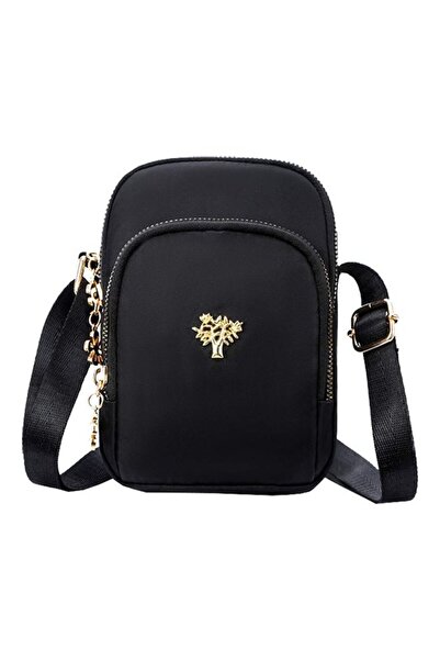 Generic Nylon Crossbody Bag for Mobile Phone - Blue