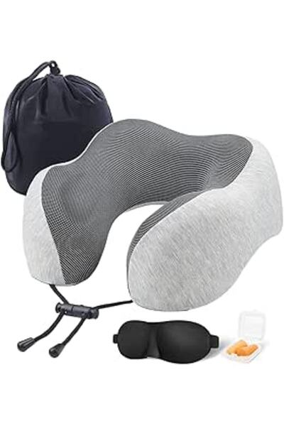 Generic SKY-TOUCH Travel Pillow Set, 100% Pure Memory Foam Neck Pillow, U-Sha...