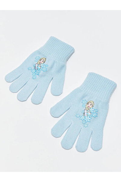 Filmaldım قفازات للفتيات مرخصة باللون الأزرق الفاتح، قفازات شتوية لعمر 3-6 سنوات
