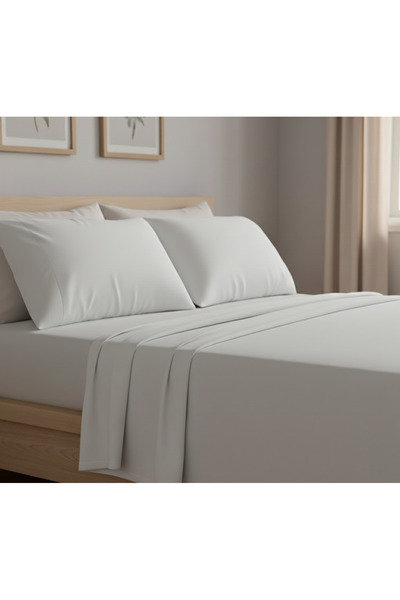 Alpateks Home 100% Cotton Satin 120X200+30 cm Fitted Sheet Set