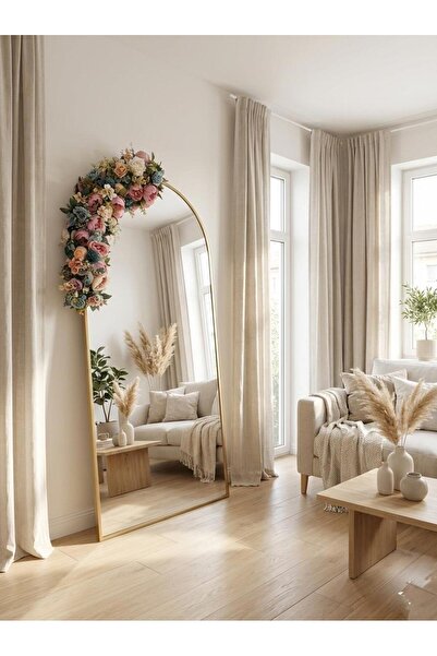 MELİADEKORASYON Özel Tasarım Renkli Yoğun Çiçek Detaylı Gold Çerçeveli Dekora...