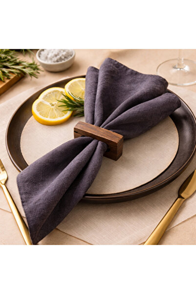 Üreet حلقة مناديل خشبية مستطيلة الشكل (مجموعة من قطعتين) مصنوعة من خشب الزان ...