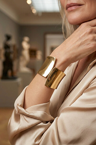 bacc Trend Kalın Kelepçe Bilezik Ayarlanabilir Bileklik Unisex Gold BCYJ-251041