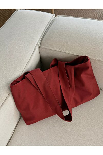 LUNAFEL Burgundy Canvas Handbag - Waterproof Fabric - Tote Cloth Handbag and ...