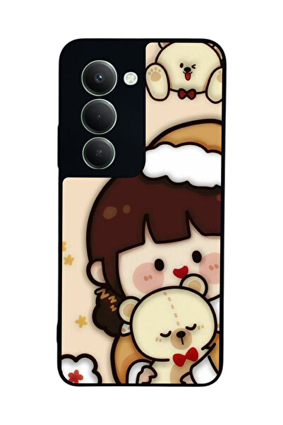 Aksel Kılıf متوافق مع هاتف Xiaomi Redmi 15 5G مطبوع، أسود غير لامع، سيليكون ن...