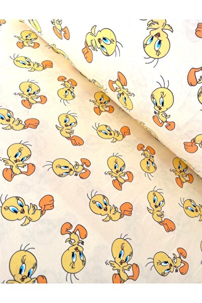 Yavuzoğulları Tweety desen %100 pamuklu suprem pijamalık penye 180x100