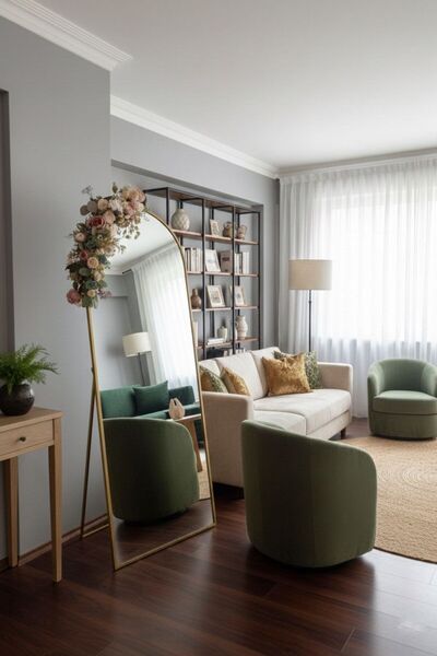 MELİADEKORASYON Özel Tasarım Renkli Çiçek Detaylı Gold Çerçeveli Dekoratif Ay...