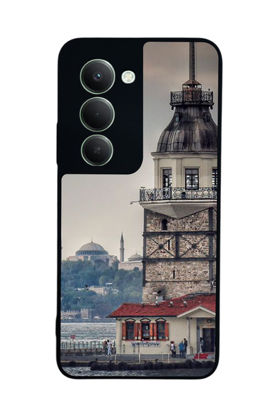 Aksel Kılıf متوافق مع هاتف Xiaomi Redmi 15 5G مطبوع، أسود غير لامع، سيليكون ن...