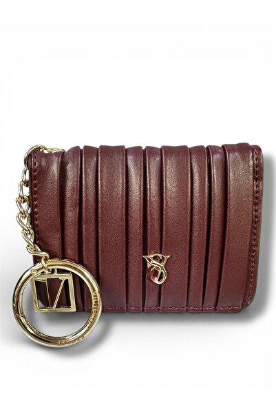 gül sezgin butik Women's Burgundy Wallet with Metal Accessories and Card Hold...