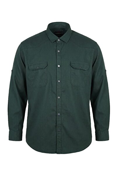 tambattal Plus Size Stretch Fabric Denim Shirt Long Sleeve (Wide Comfortable ...