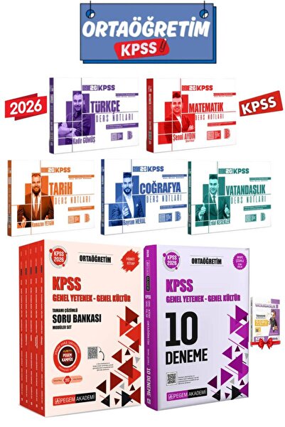 Pegem Akademi Yayıncılık 2026 Benim Hocam KPSS Ders Notları Seti+Pegem Ortaöğ...