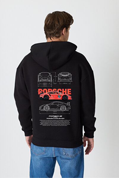 Windy Island Мъжка прекалено голяма 100% памучна блуза с надпис „Porsche” на ...