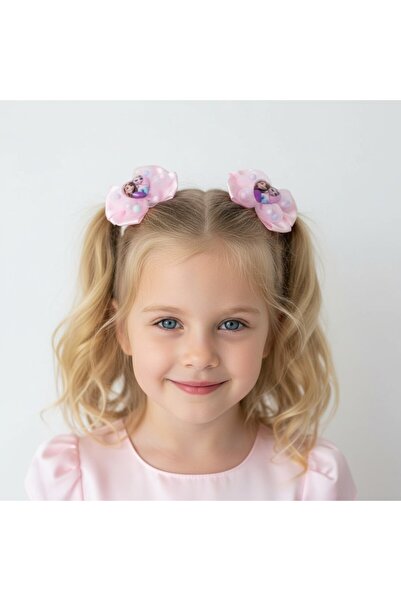 SeaBubbles Set de 2 agrafe pentru fete Elsa cu pompon în interior, ROZ STANDARD