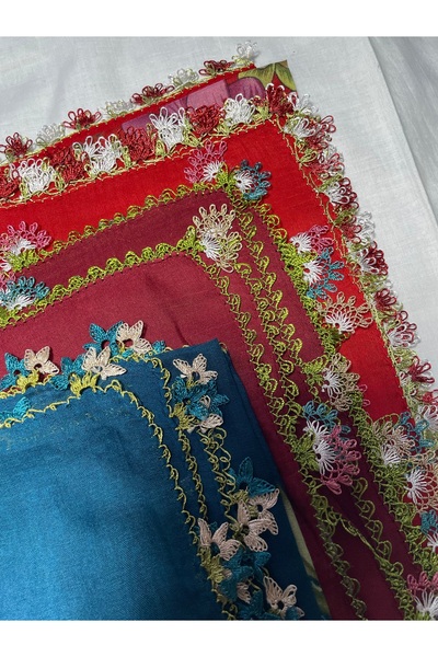 Cindora Ciindora Çeyizllik, Hediyelik El Emeği 3 lü İğne Oyası Yazma & Tülbent