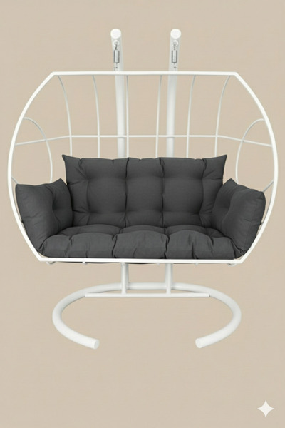 SİMURG SALINCAK VE DESİGN Çift Kişilik Bahçe ve Balkon Salıncağı ** BEYAZ** -...