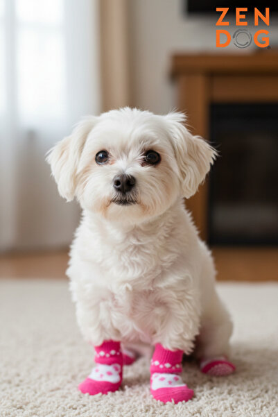 ZENDOG Zenpaw Non-Slip Sole Dog Socks - Pink