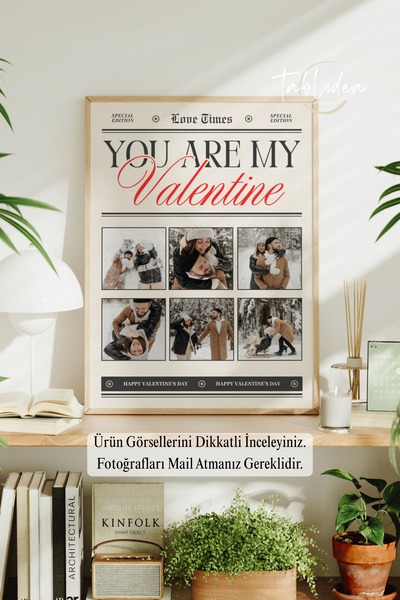 tablodea Sevgiliye Fotoğraf Baskılı Kişiye Özel Tasarım Çerçeveli Poster, TD ...