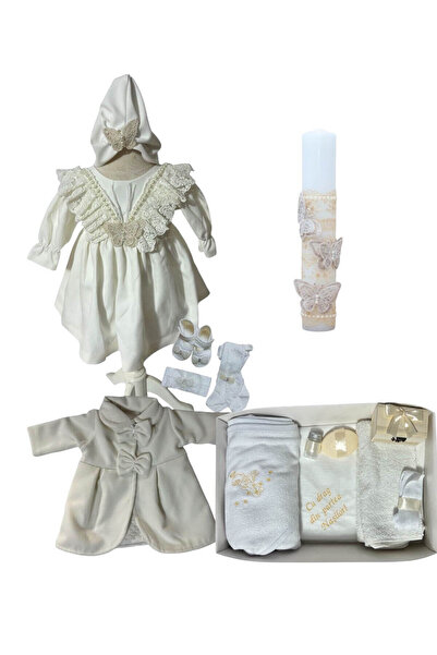 Botez cu Alina Set complet botez fetita Ivana – ivory cu palton cu tematica i...