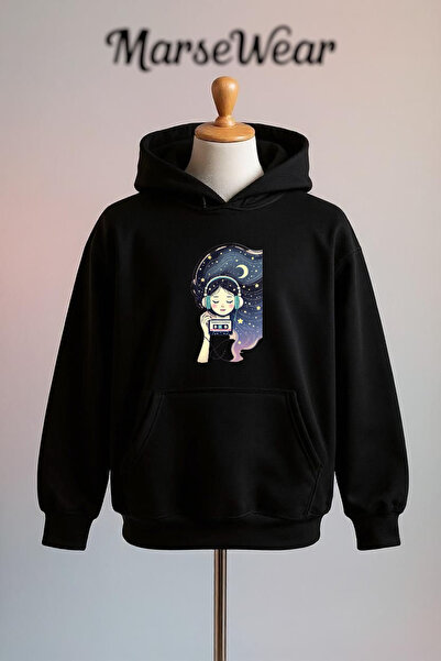 Vordevia مطبوع سترة قطنية مكونة من 3 خيوط O قصة فضفاضة K بغطاء رأس