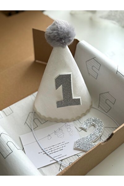 Tiny Simli silver birthday şapka