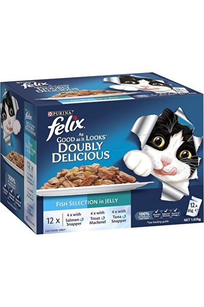 Felix طعام القطط الرطب دبل ديليشس من شركة آز جود آز إت لوكس، 85 جرام (عبوة من...