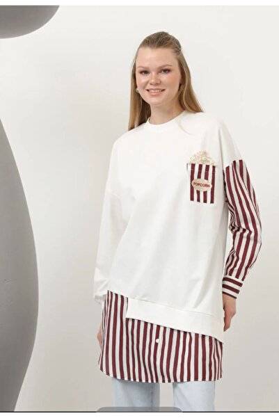 Puane Popcorn İnci Taşlı Sweatshirt