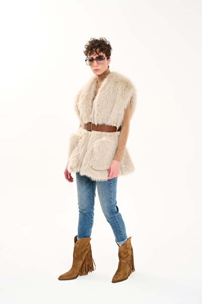 QUİZAS Italian, Belted Fur Vest