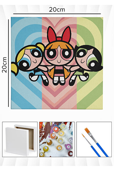 Corvo Sayılarla Boyama 20x20 Cm Tuval Seti Fırça Boya Dahil Çıtaya Gerili - P...
