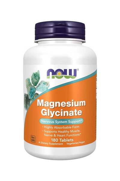 Magnesium Glycinate تركيبة عالية الامتصاص، 180 قرصًا