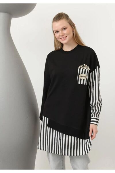 Puane Popcorn İnci Taşlı Sweatshirt