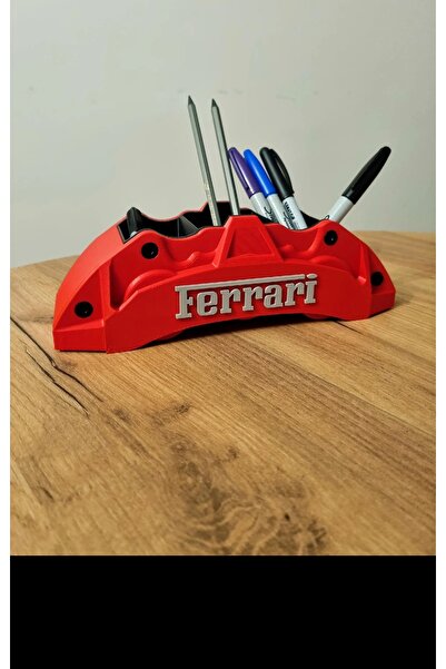 ABAS Ferrari Temalı Masaüstü Kalemlik – Spor Araba Fren Kaliperi Tasarımlı De...