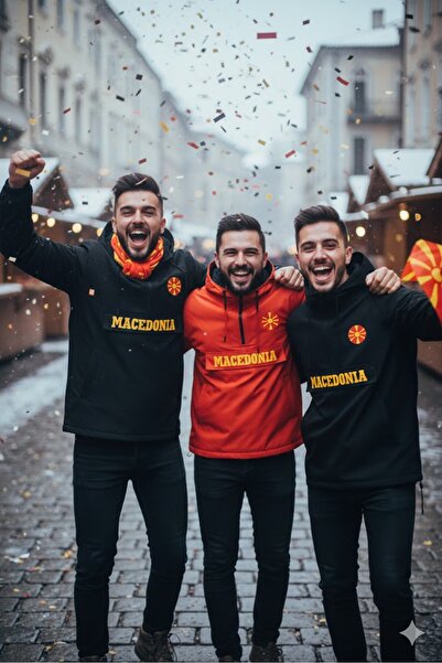 SARI Makedonya Macedonia Half Zippered Raincoat