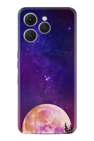 TECNO Spark 40 (Km5n) Kılıf Boutique Baskılı Resimli Mor Ay Pcode -025