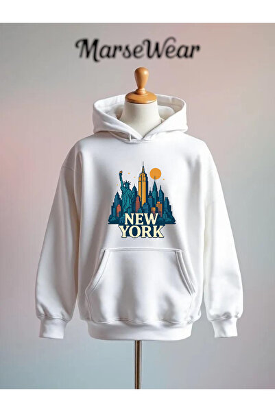 Vordevia New York Printed Cotton 3 Thread O Oversized K Hooded Sweatshirt