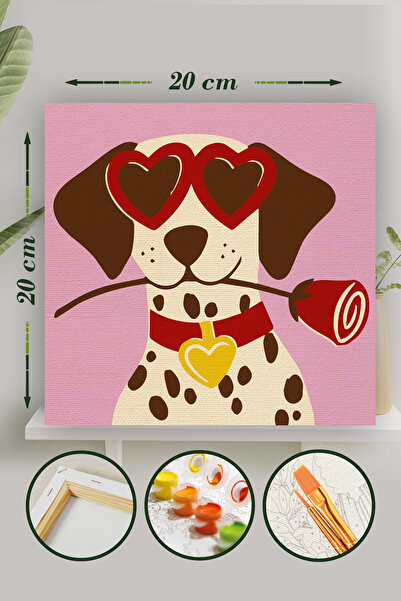 Palmiye Hobi Sanat Kırtasiye Sayılarla Boyama 20x20 Cm Tuval Seti Fırça Boya ...