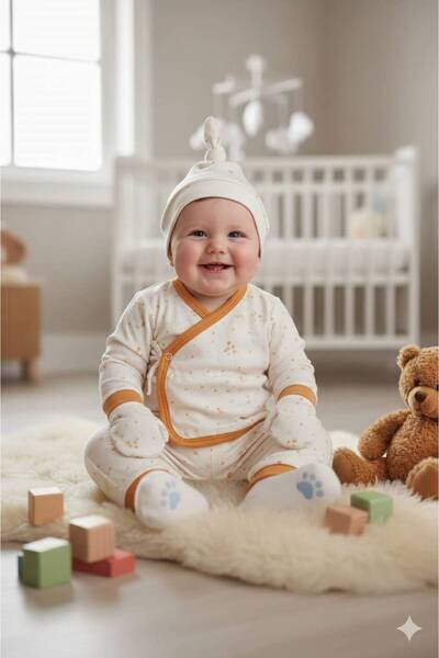 EXTRAÇARŞI Baby Boy Giraffe Onesie Hospital Discharge Set