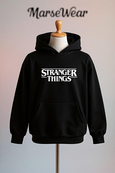 Vordevia Stranger Things Printed Cotton 3 Thread O Oversized K Hooded Sweatshirt