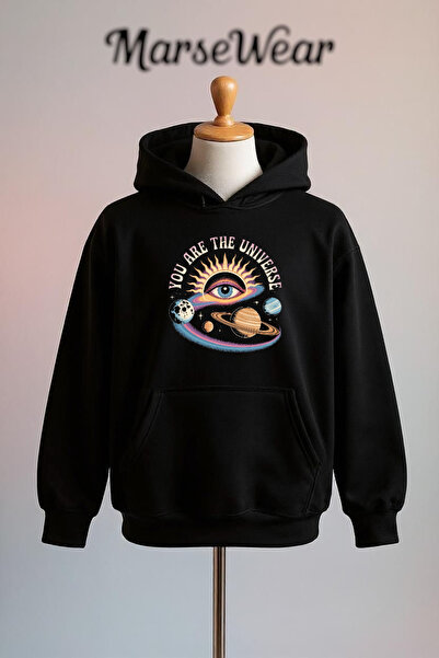 Vordevia Printed Cotton 3 Thread O Oversized K Hooded Sweatshirt