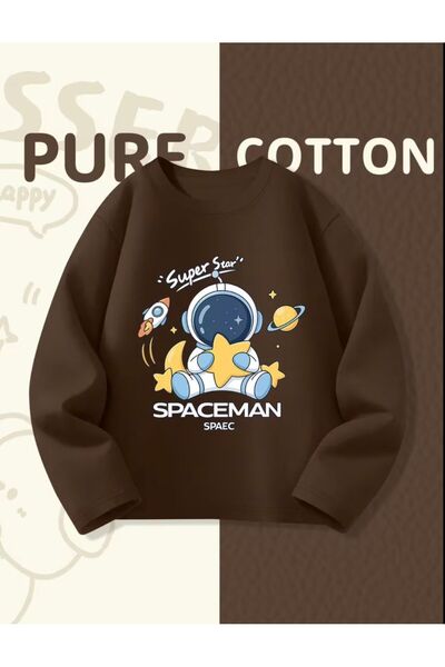 No Plan Момчешки суитшърт с принт на космонавт