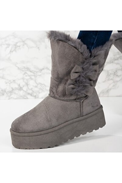 Sofia Store UG Fur-lined Boots Made of PREMIUM Eco-Suede Leather Gray Ronna