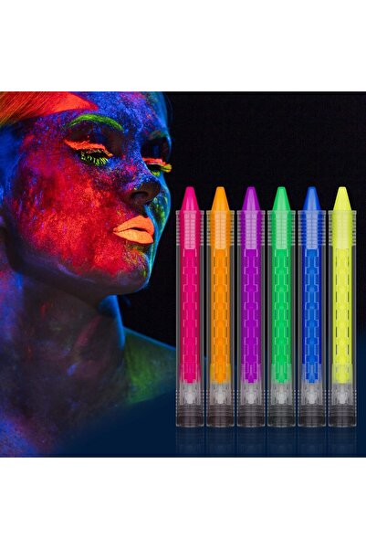 Generic أقلام تلوين الوجه غير السامة من كاست ويف - 6 ألوان قابلة للتدوير للأطفال