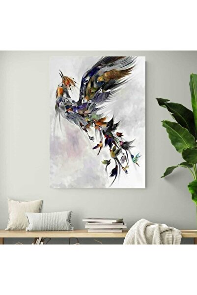 KanvasSepeti Pictură decorativă cu păsări zburătoare, pictură digitală HD în ...