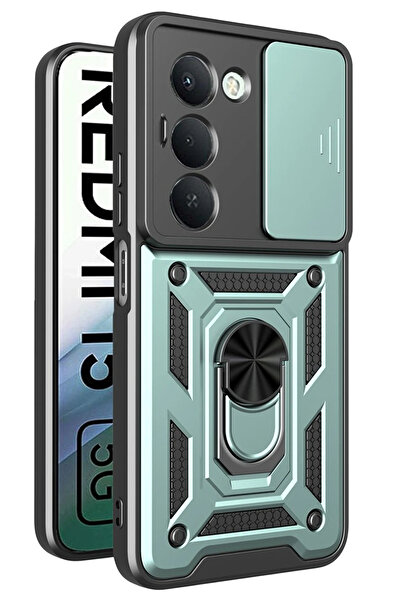 NewFace غطاء حماية سيليكون لهاتف شاومي ريدمي 15 4G مع حلقة للعدسة (00002) - أخضر