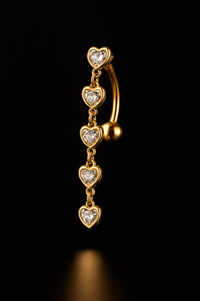 depozoom 316l Cerrahi Çelik Kalp Sallantı Göbek Piercing