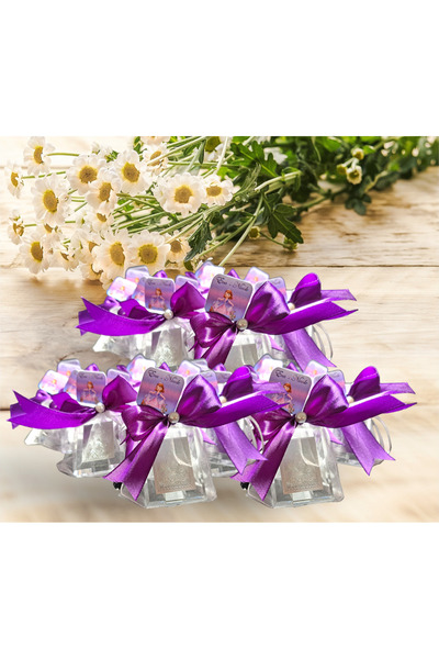 Aela.alc Iconita marturie botez cu eticheta personalizata set 10 buc