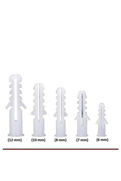 Tuna PLASTİK DÜBEL SET 6-7-8-10-12 mm DÜBEL SETİ 225 ADET