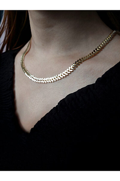 Madam Bikan Gold Color Herringbone Necklace