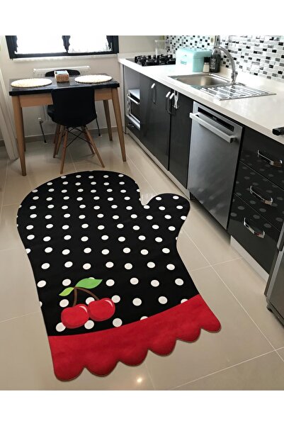 MyDecoRoom Makinede Yıkanabilir Kaymaz Taban Antialerjik Dekoratif Mutfak Halısı