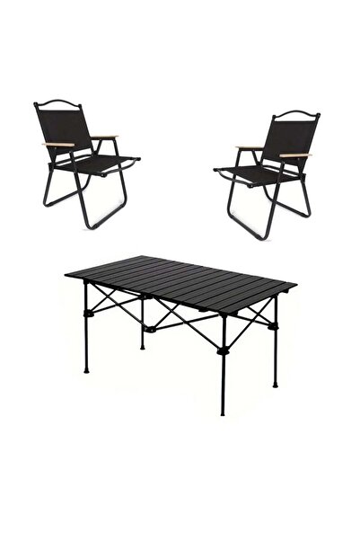 AGD Camping Set with Table and Two Chairs, Foldable, Ideal for Picnics and Ou...